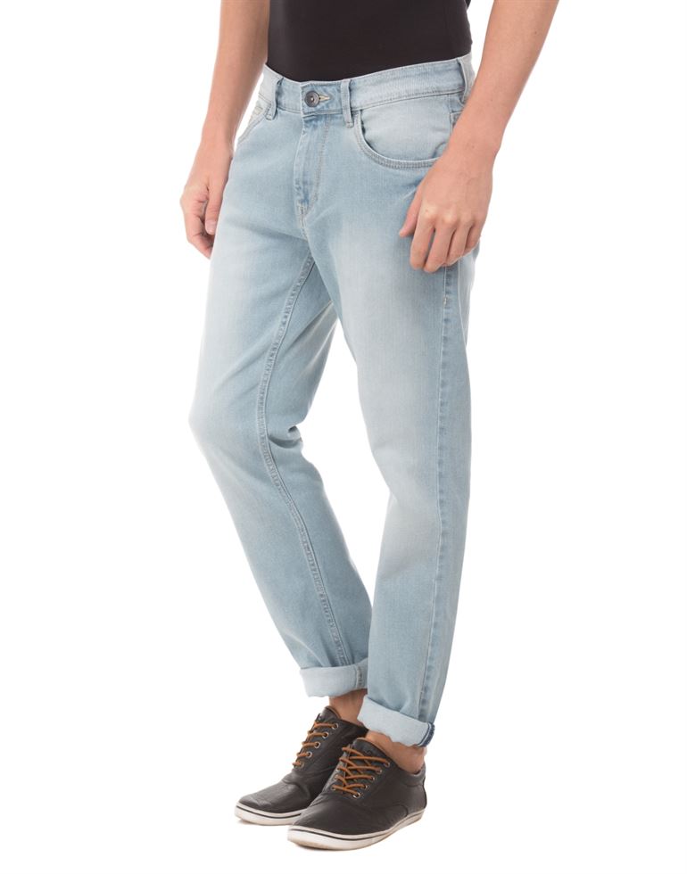 Flying Machine Men Casual Wear Sky Blue Jeans